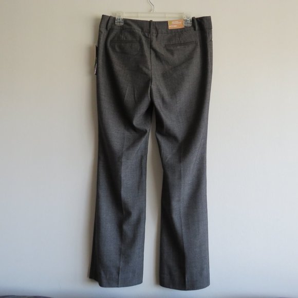 NWT MOSSIMO Stretch Herringbone Trouser Gray Mid Waist Straight Hip Pants 12 - Picture 4 of 16